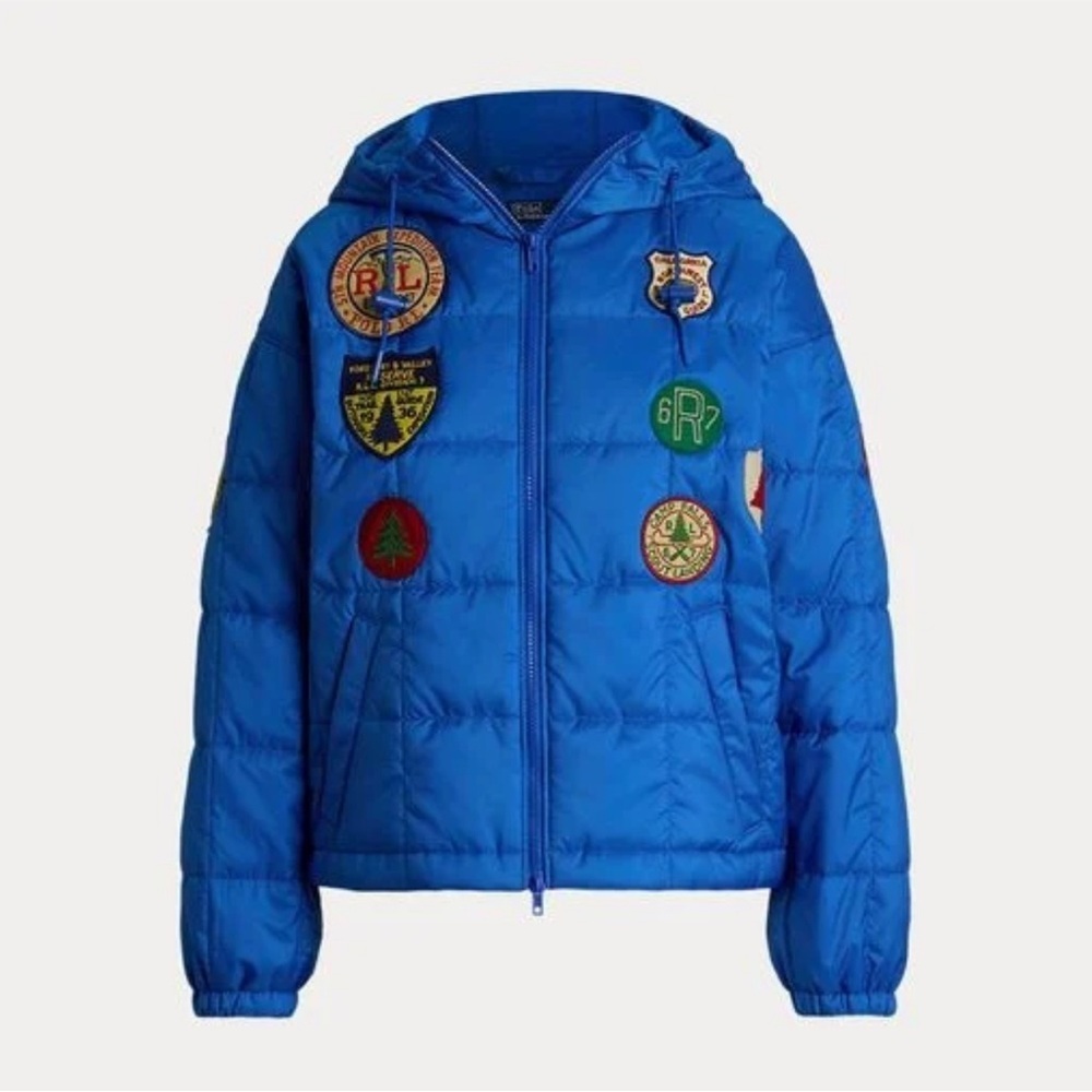 Polo Ralph Lauren Patch Dakota Blue Puffer Insulated Jacket Womens Size Small - Picture 3 of 9